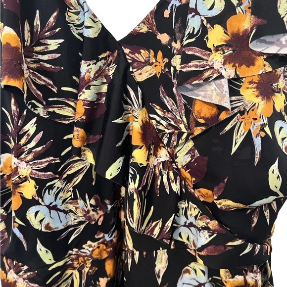 Denim & Co 20 Beach Women’s VNeck Ruffled SwimDress Plus 20 Swimsuit BathingSuit - Picture 4 of 9